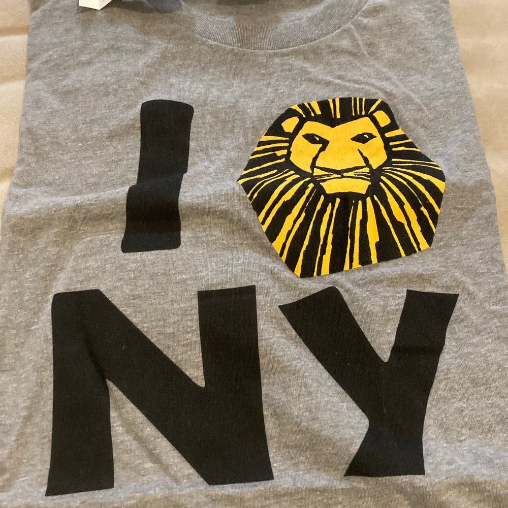 LION KING Disney Broadway Show I LK NY Grey Tee Sz Large T-Shirt NEW